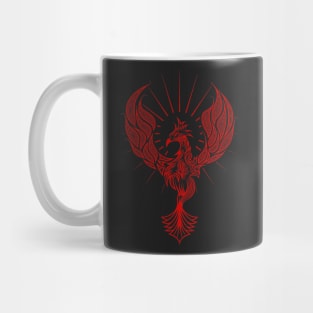 Tribal Phoenix Bird Rising in Red Mug